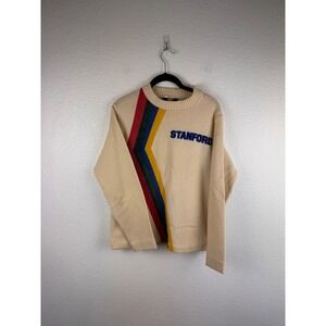 Vintage Stanford Sweater Bary Knitwear Wool Medium Cream Rainbow Stripe